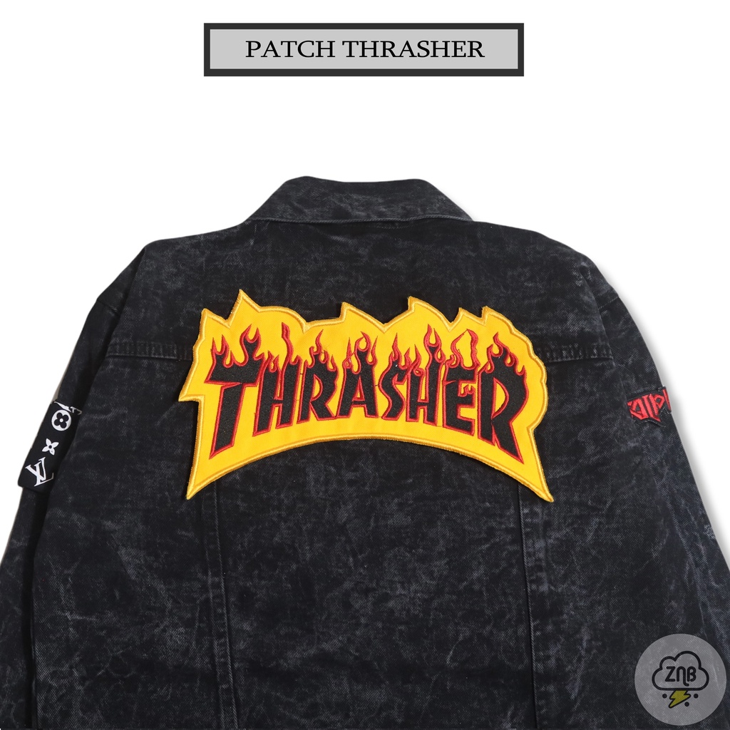 ZINBONS Backpatch back patch emblem bordir serigala thrasher besar