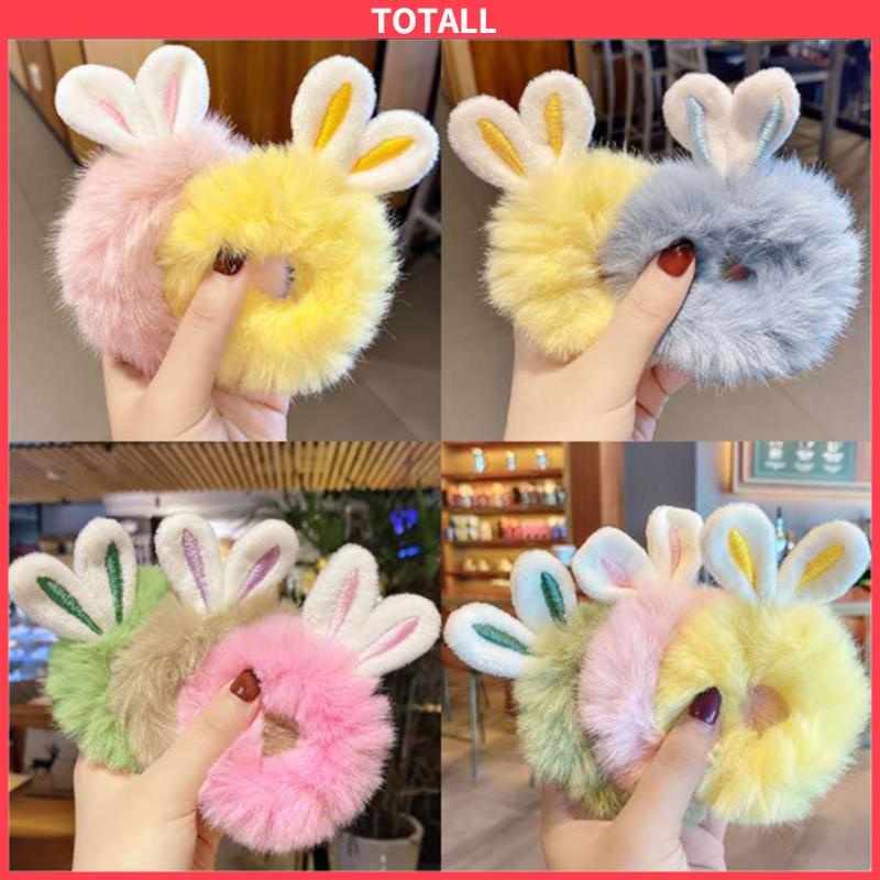 COD Ikat Rambut Bulu Elastis Motif Kartun Lucu Kelinci Rabbit Korean Style-Totall