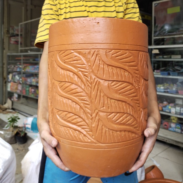 Pot Pot Tirus Jumbo, Pot Gerabah Tinggi, Pot Tanah Liat Teracota Kerucut