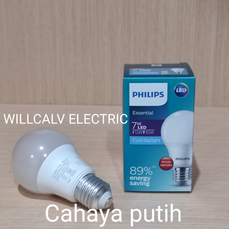 Lampu led Philips 7w Essential cahaya putih / Lampu philips led 7w Essential cahaya putih