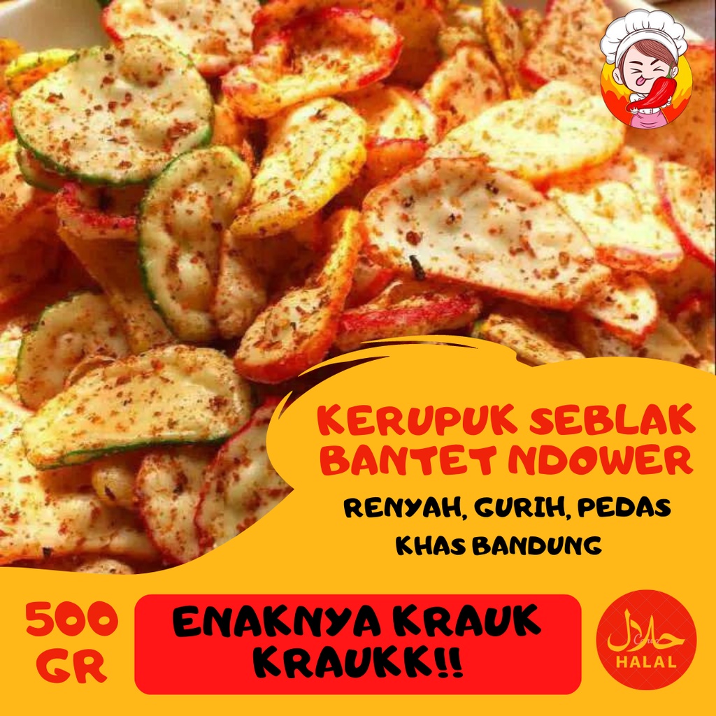 Jual Kerupuk Seblak Bantet Pedas Cikruh Daun Jeruk Snack Makanan Ringan