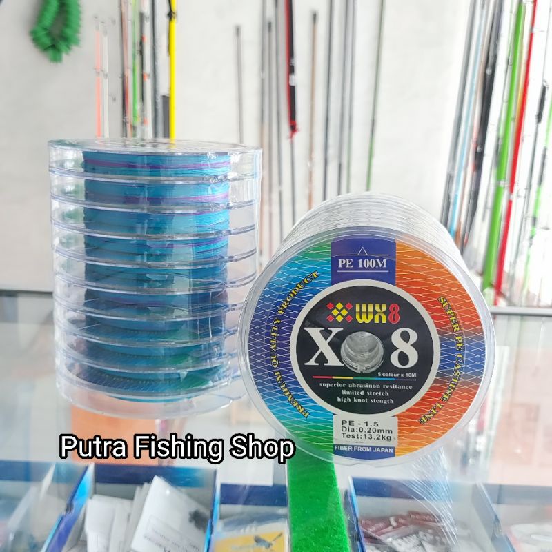 Senar Pancing PE WX8 | Benang Pancing PE WX8 100M Connecting | Tali Pancing PE WX8 Multicolour 100m 