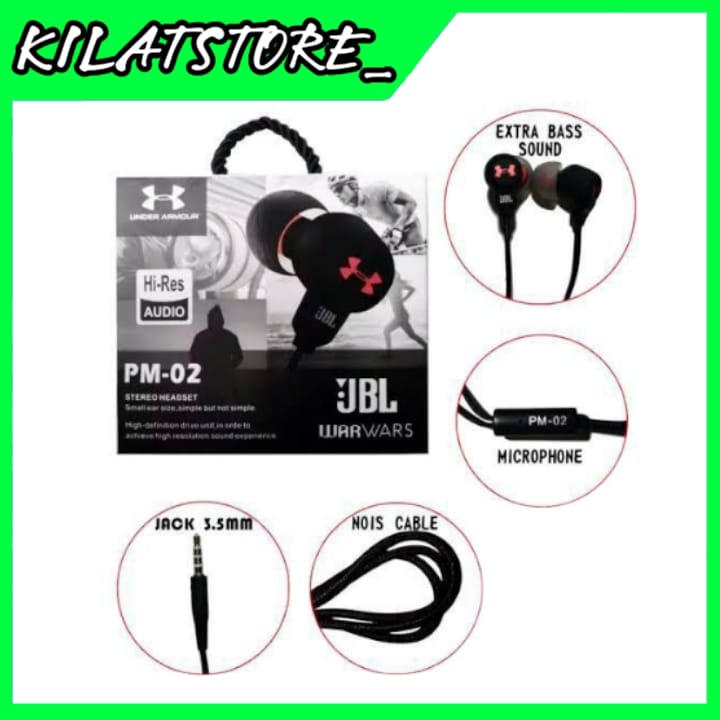 Handsfree Handset Earphone Streo Handset PM-02 Hi-Res Extra Bass