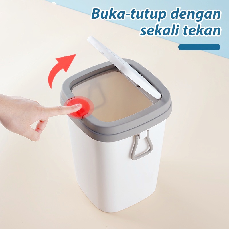 Tempat Sampah  Besar 8L/13L Tong Sampah Aesthetic Portabel Tempat Sampah Dapur Tempat Sampah Otomatis Tempat Sampah Tamu Kamar Mandi Dapur COD