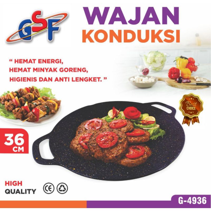 Terlaris Wajan Konduksi Anti Lengket GSF 34/36/38  Cm Wajan Konduksi Serbaguna - Wajan Konduksi Serb
