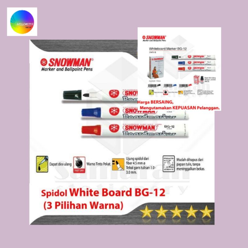 

Spidol White Board Snowman BG-12 ECER/ BG12 Papan Whiteboard Besar(ORIGINAL PRODUK)