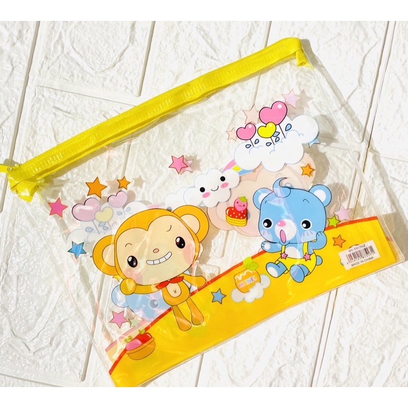 

Pouch/Kotak Pensil Multifungsi Kartun Transparan Sekolahan Kantoran - Tas Penyimpanan Kosmetik Tahan Air Tahan Gores
