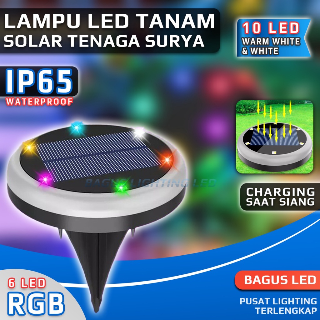 Lampu Tusuk Taman Tenaga Surya Outdoor RGB LED 1 SET TAHAN AIR IP 65