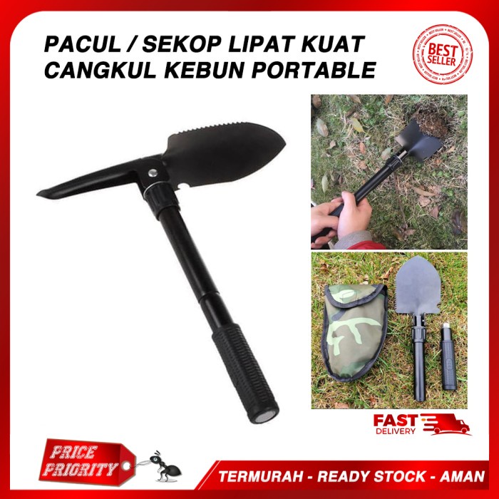 Cangkul Pacul Lipat Sekop Cangkul Alat Berkebun Taman Kuat Dan Ringan Portable