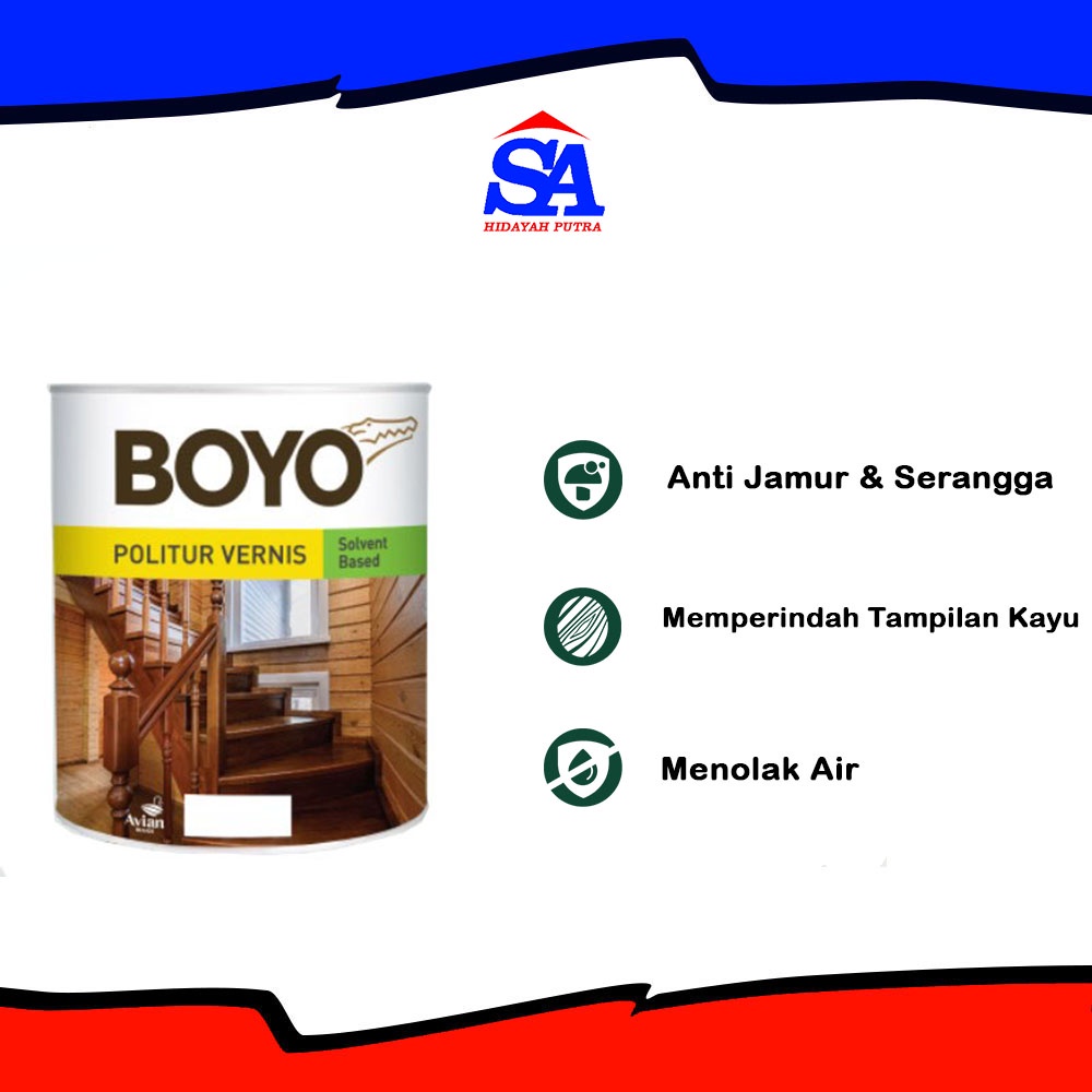 Jual Avian BOYO Politur Plitur Pelitur 1kg Warna / Vernish 1 Liter 1 KG