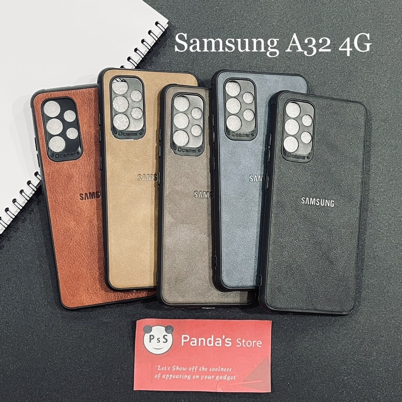 Leather Case Samsung A32 4G Softcase Kulit Elegan Casing Slim Fit