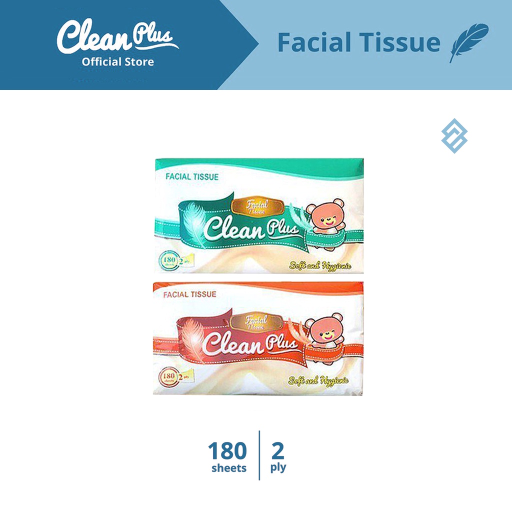 Jual Tissue Clean Plus 2 Ply ISI 180 Sheet / Facial Tissue Lembut Dan ...