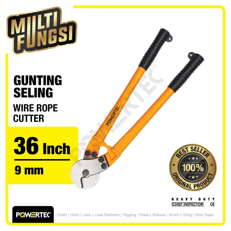 POWERTEC Wire Rope Cutter / Gunting Kawat Seling 36" 9mm