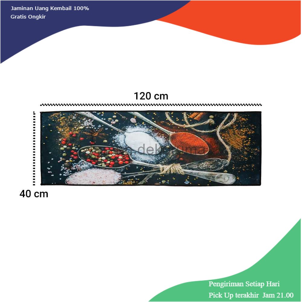 TD - PR XINJIAJIA Keset Dapur Anti-slip Kitchen Rug 40x120cm - A014