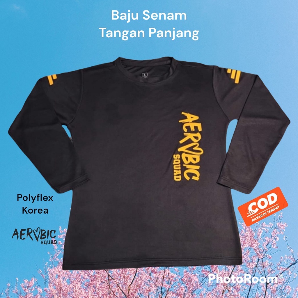 Baju senam wanita lengan panjang kaos atasan olahraga fitness aerobic gym voli wanita