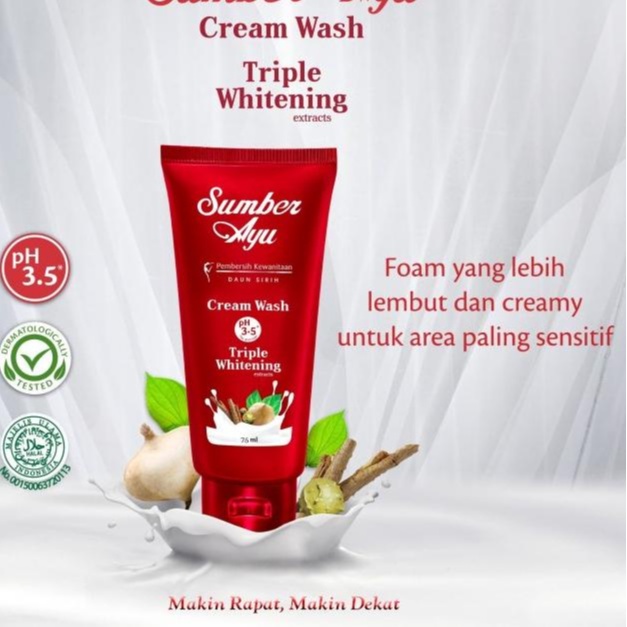 SUMBER AYU CREAM WASH PH 3.5 TRIPLE WHITENING 75ML