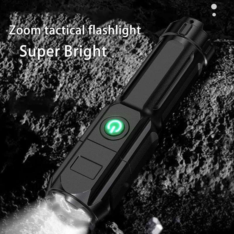 Lampu Senter LED Mini Portable Multifungsi 3 Mode Zoom Terang Rechargeable Untuk Camping / Outdoor