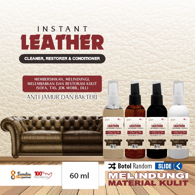 Leather Instan Cleaner Restorer Conditioner Tas,Sofa,Jok Mobil  / Melindungi Material Kulit 60ml Spray