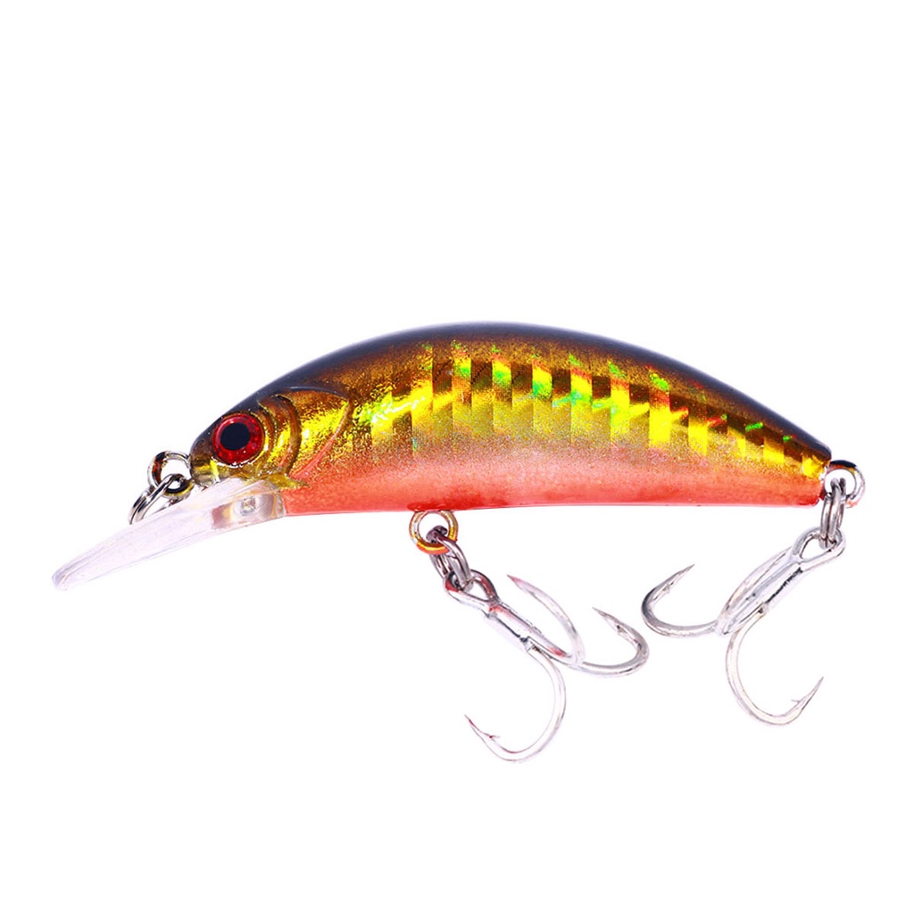 Hengjia 1pc Umpan Pancing Ikan Minnow 6cm / 5.5g Sinking Baits Dengan Kail Treble Kuat 10 Color Rattling Hard Artificial Baits