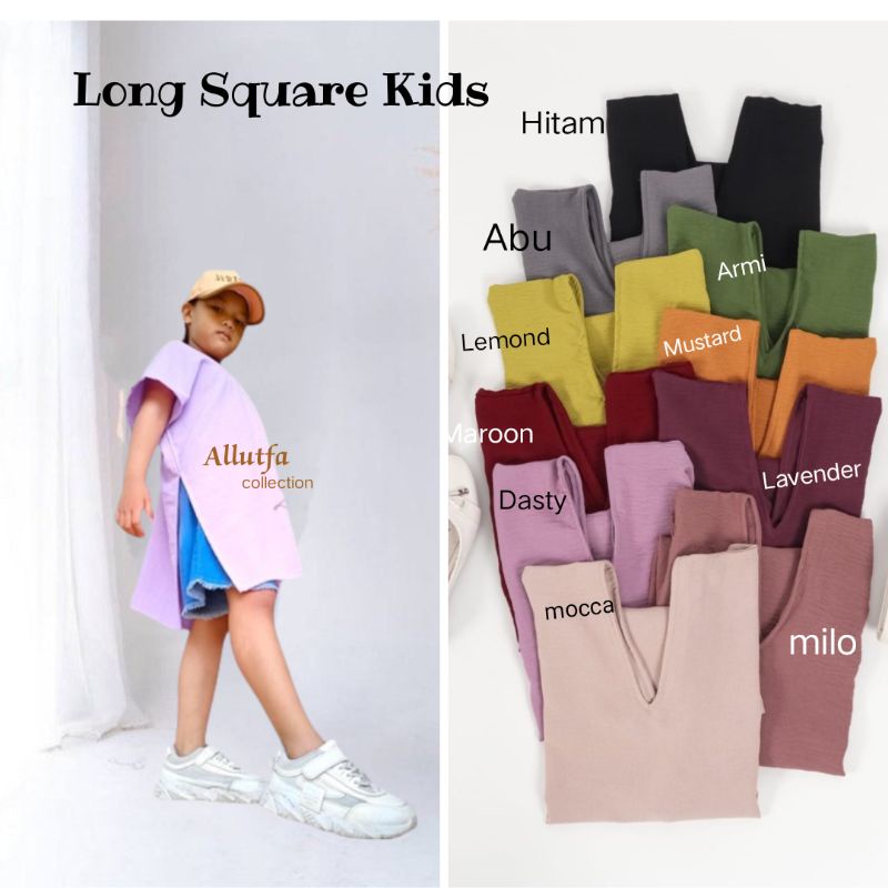 Long Square crinkle airflow Nagita kids atasan anak perempuan kekinian