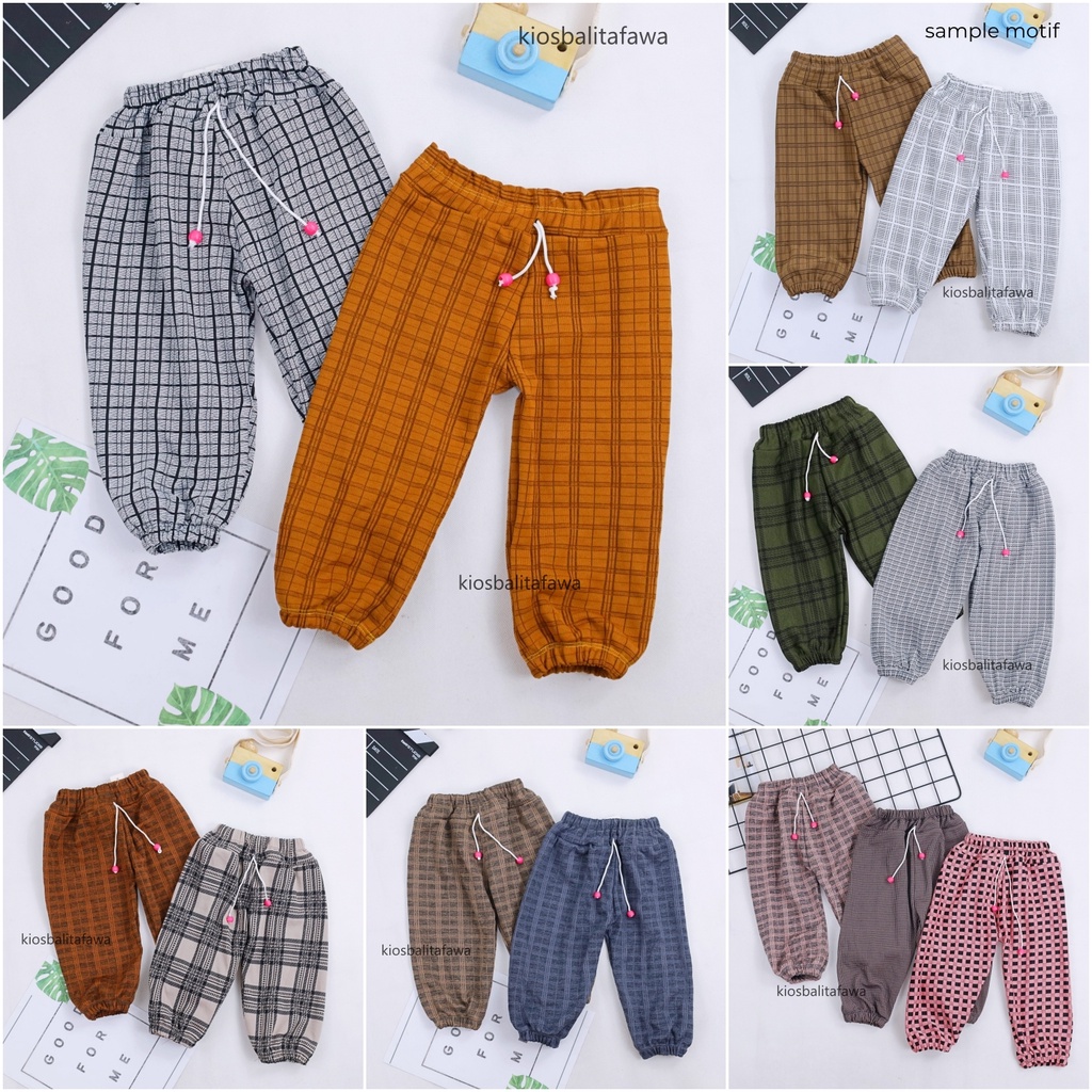 Jogger Motif Uk 3-4 Tahun / Celana Panjang Anak Perempuan Cewek Batik Polos Joger Pants Balita Murah babycinnamon