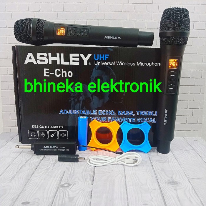 {MusikStore} mic wireless ashley E cho mic ashley echo original mic pegang pegang Murah