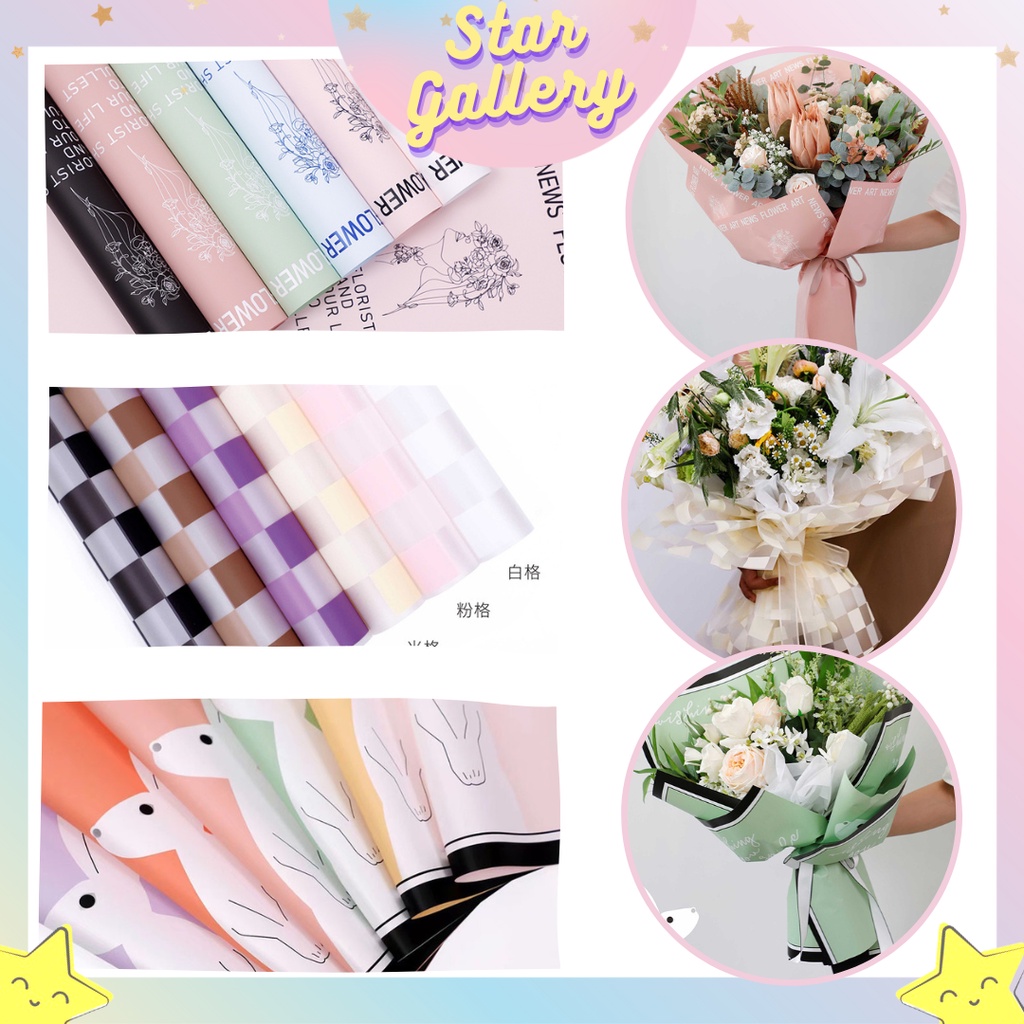 

Kertas Bunga Buket Motif Kelinci Chekerboard Flower Wrapping Paper Cellophane Kertas Buket Florist 6121 - 6127