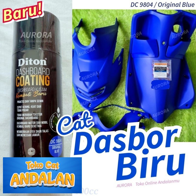 

Toko Andalan - DITON PREMIUM DASHBOARD COATING DC 9804 ORIGINAL BLUE DC9804 cat kulit jeruk permukaan kasar plastik biru pilok pylox pilox sepeda motor mobil | Toko Andalan Mobil dan Motol