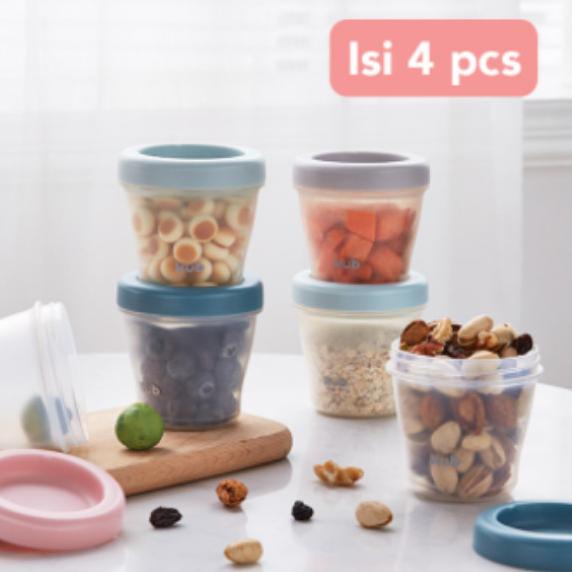 Kub Tempat Makanan MPASI Snack Bayi Baby Food Container Anti Tumpah - Biru