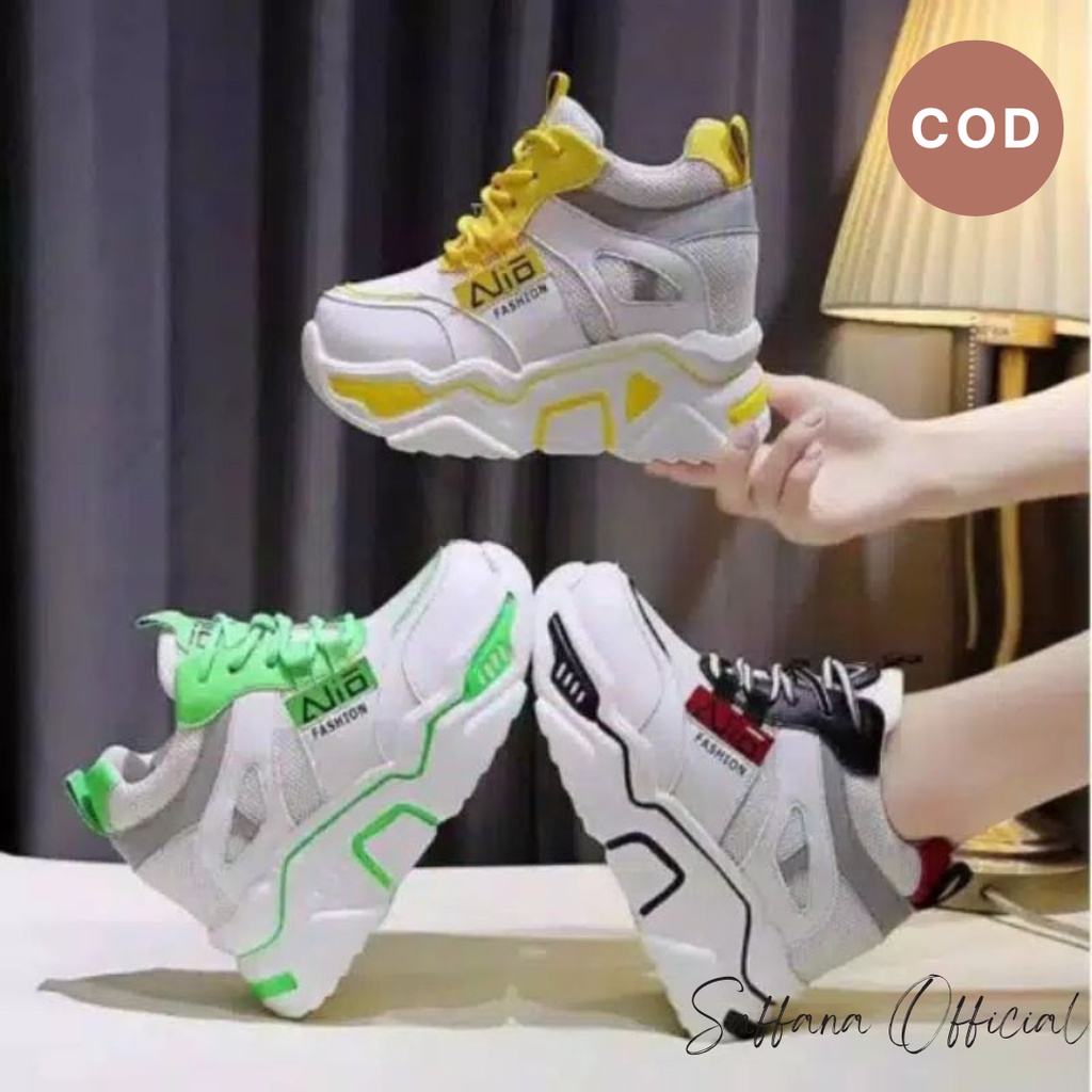 Jual Sepatu Sneakers Wanita Korea Semi Boots Ajio Kekinian Terbaru