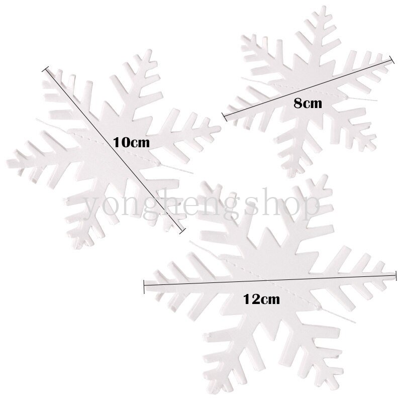 12pcs Banner Garland Desain Snowflake 3D Bahan Kertas Untuk Dekorasi Natal