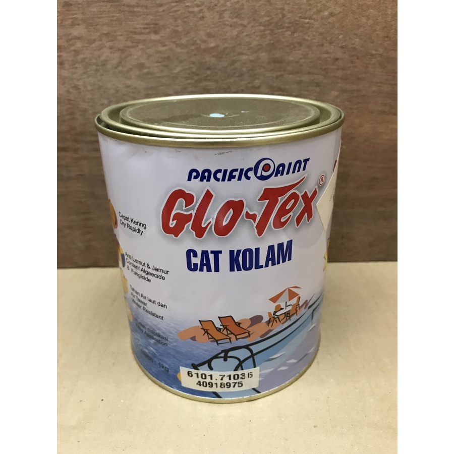 cat kolam glotex 1 kg biru putih