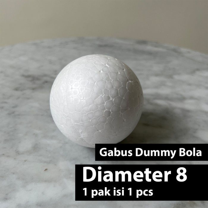 

Bola Gabus Sterofoam 8 cm (1pcs) / Styrofoam bulat / dummy ball