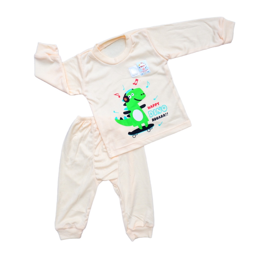 Set Baju Bayi Katun Double Setelan Premium Baju Panjang Pampers Motif Baby Shark