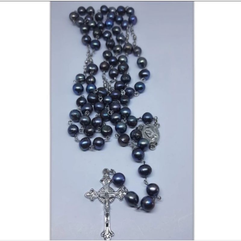 rosario 77 mutiara hitam (air tawar) asli 100%