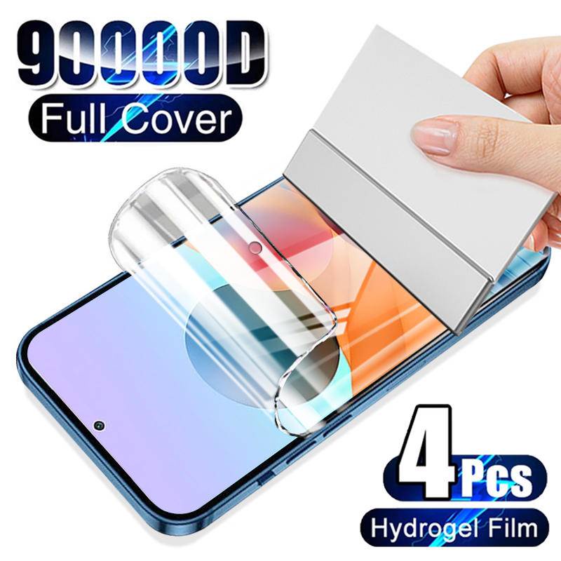 4pcs Film Pelindung Layar Hydrogel Untuk Xiaomi Redmi Note 10 9A 9T 10s 11 7 8 9s Pro Lite 4G Poco F2 F3 M3 M4 X3 10T 11T Pro NFC