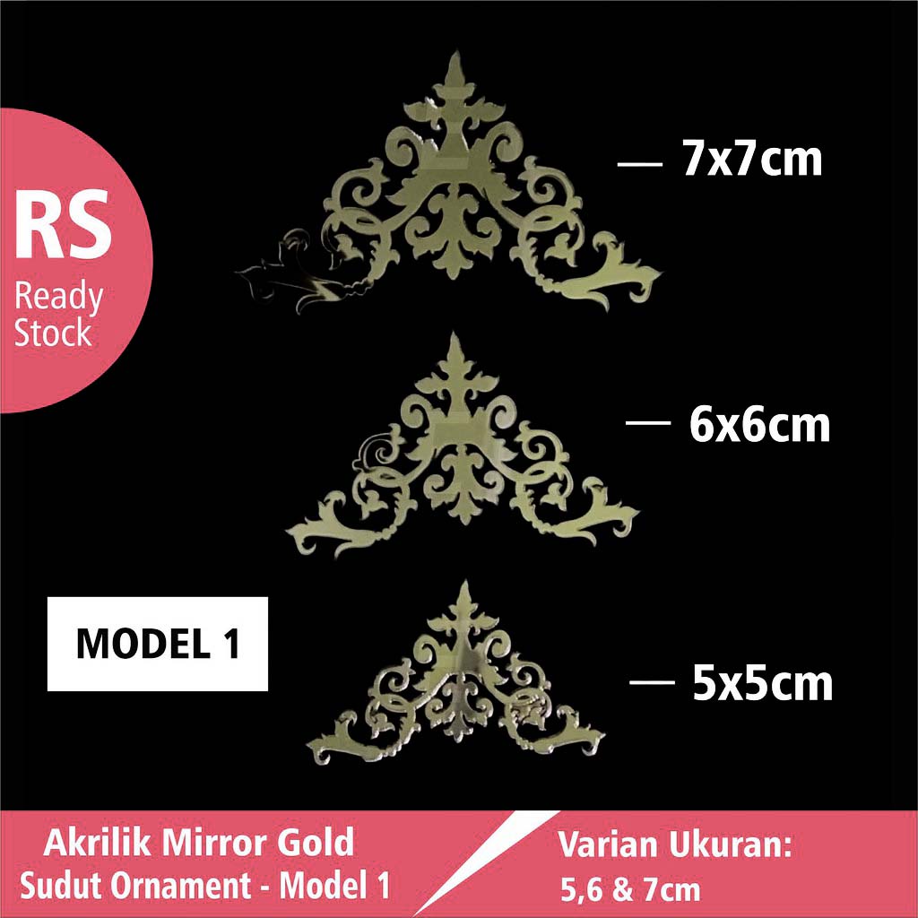 Sudut Siku Hantaran Mahar Akrilik Mirror Gold Model 1
