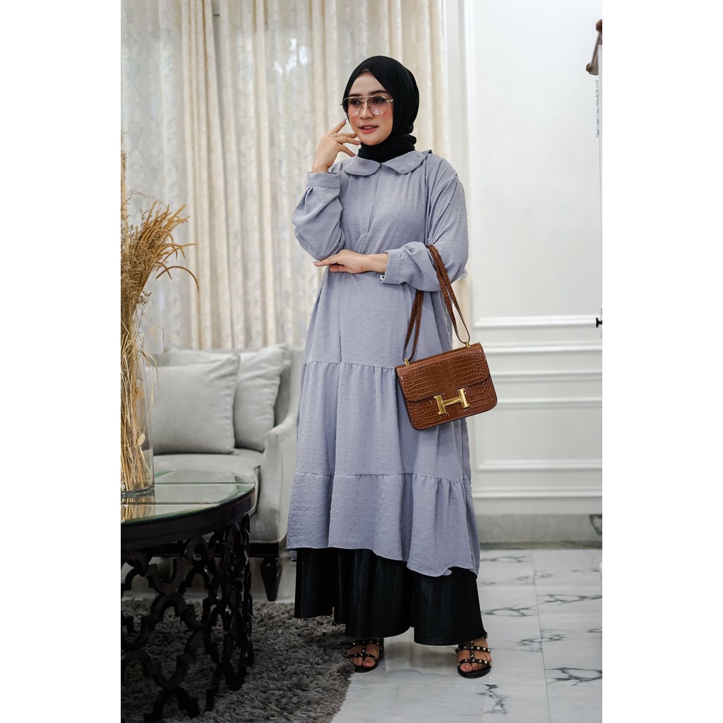 PIK - Tunik Gamia (KERAH BULAT) /Mini Dress Muslim/ Pakaian Wanita/ Tunik Jumbo