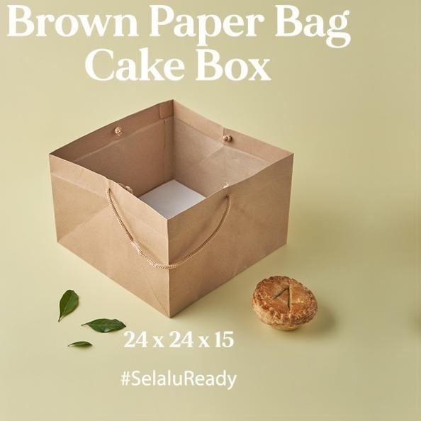 

[Digipack] Brown Paper Bag Cake Box 24 x 24 x 15 | Kantong Kertas