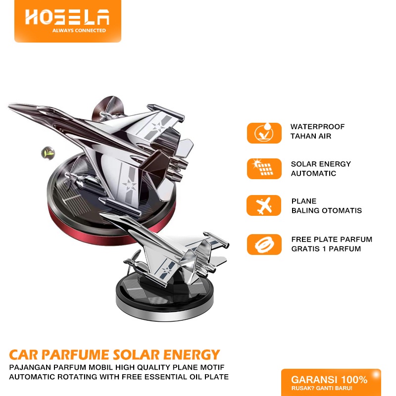 PARFUM MOBIL JET Car Air Freshner Parfum Pajangan Solar Energy Tenaga Matahari Bahan Aluminium Pajangan Dashboard Mobil Bentuk Pesawat