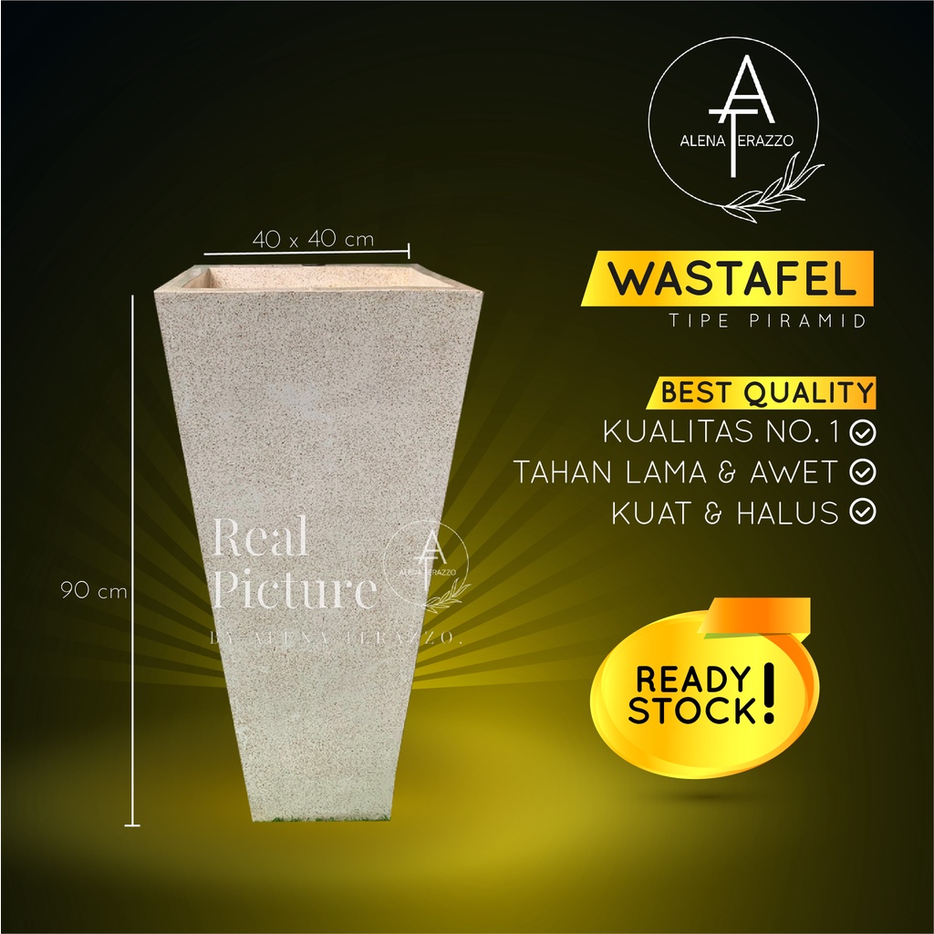 ALENA TERAZZO WASTAFEL CUCI TANGAN KERAMIK MARMER BATU ALAM UNIK HARGA PROMOSI MODEL PEDESTAL