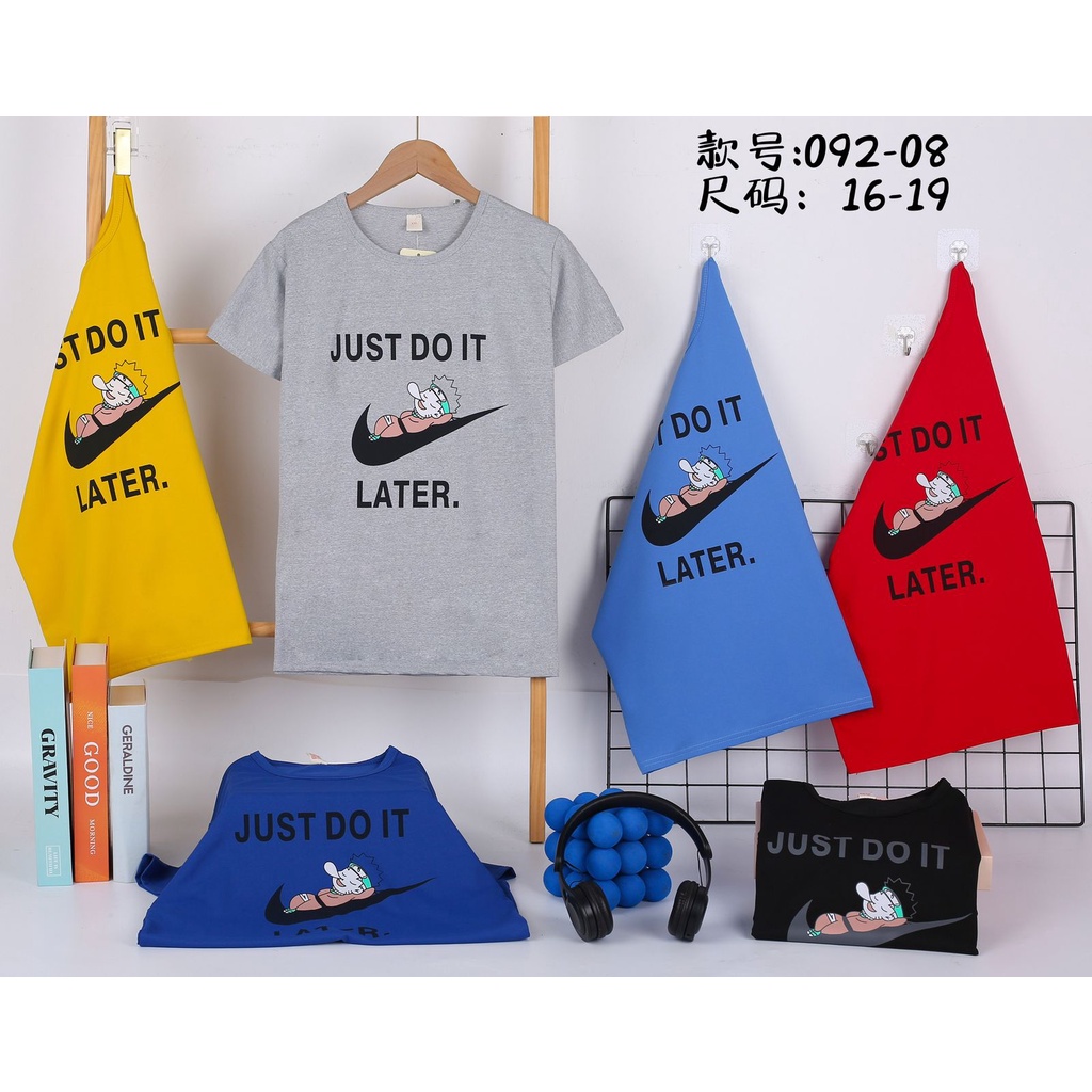 Avery Atasan Lengan Pendek Just Do It Anak Laki-Laki Import Atasan Murah 5-10 Tahun