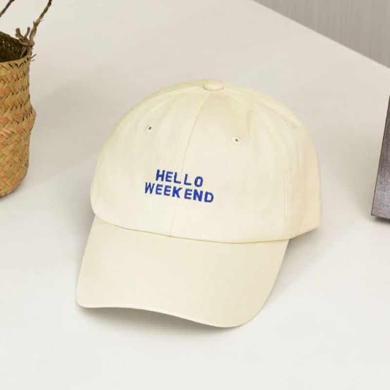 Topi Baseball Pria wanita dewasa Bordir Hello weekend Termurah