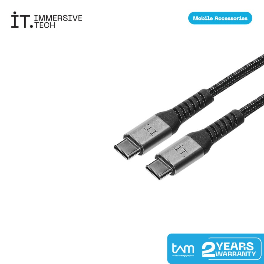 IT. Power Connector USB C to C Cable 2 m - Black