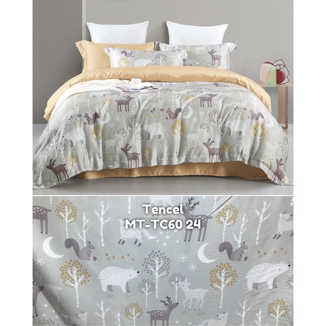 moon kain sprei meteran serat organik lyocell fiber motif anak baby deer bear christmas tree grey ab
