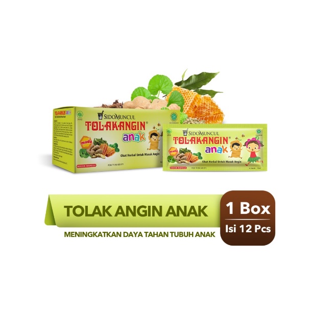 TOLAK ANGIN ANAK SIDOMUNCUL BOX ISI 12 SACHET / OBAT HERBAL UNTUK MASUK ANGIN