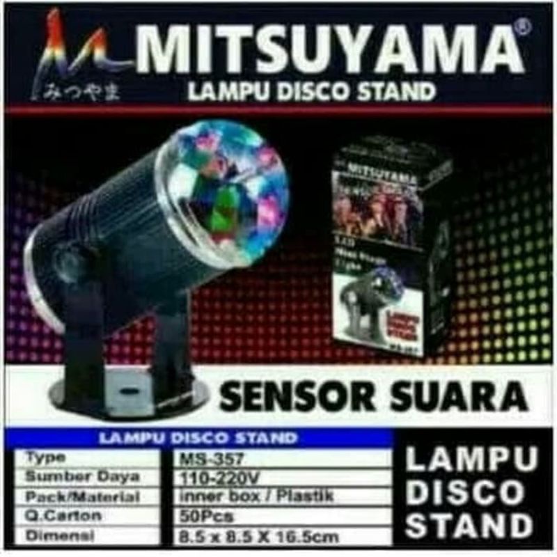 Lampu disco stand sensor suara Mitsuyama Ms-357 - Hitam