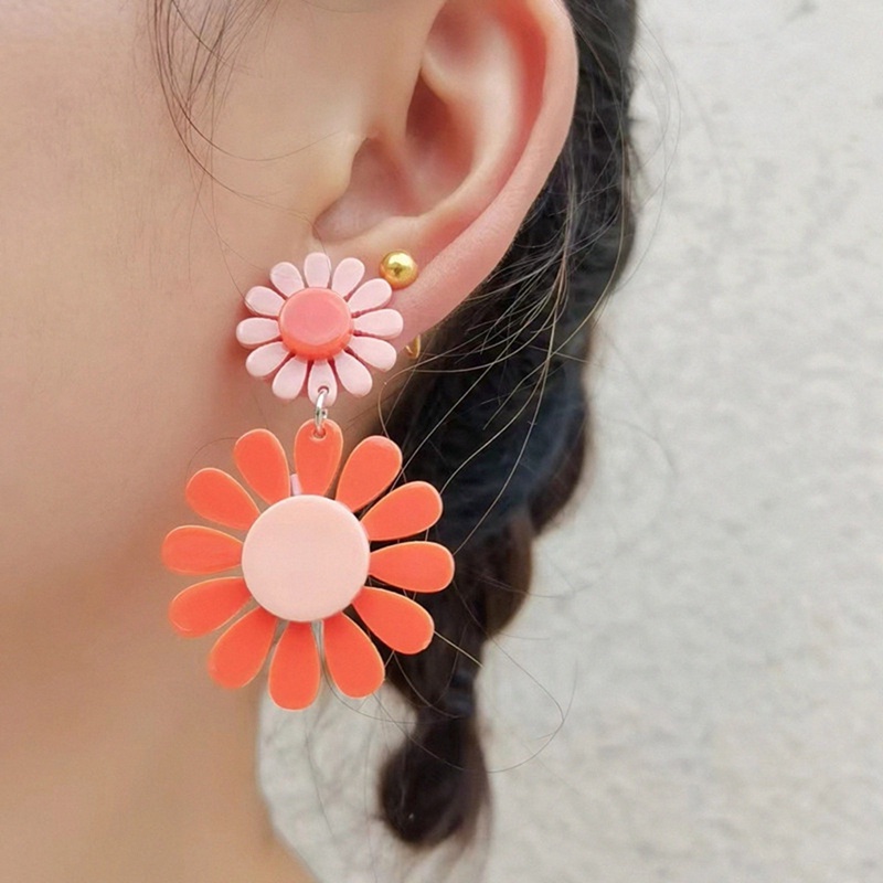 Fancyqube Anting Bentuk Bunga Daisy Besar Untuk Wanita