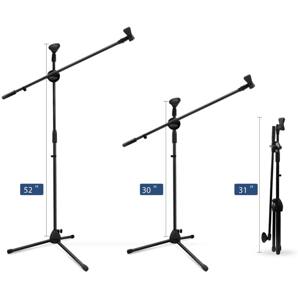 Stand Micrphone Standing Holder Hp Universal Tripod Mikrofon Pro 2 Klip Taffstudio