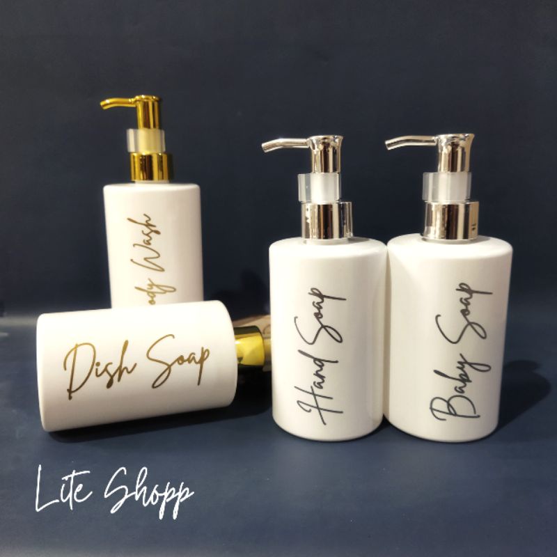 Botol Sabun cair Aesthetic 250ml putih Dioly Luxury